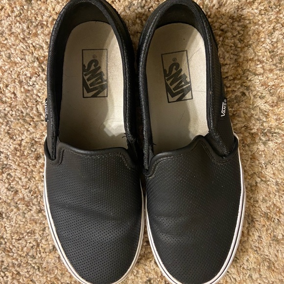 Vans Shoes - Women’s Black Leather Vans